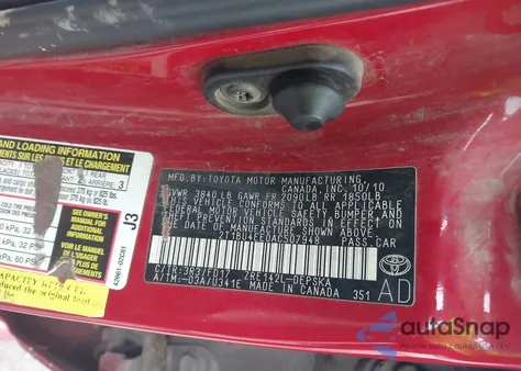 2010 Toyota Corolla S from USA, damaged, VIN 2T1BU4EE0AC507948